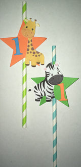 12pcs Wild 1 Theme Paper Straws