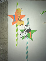 12pcs Wild 1 Theme Paper Straws