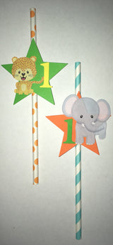12pcs Wild 1 Theme Paper Straws